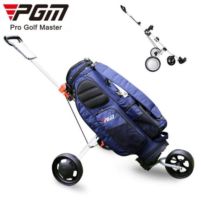 Pgm Golf Bag Trolley 3 Wheels Push Cart Troli Tas Golf 3 Roda Original