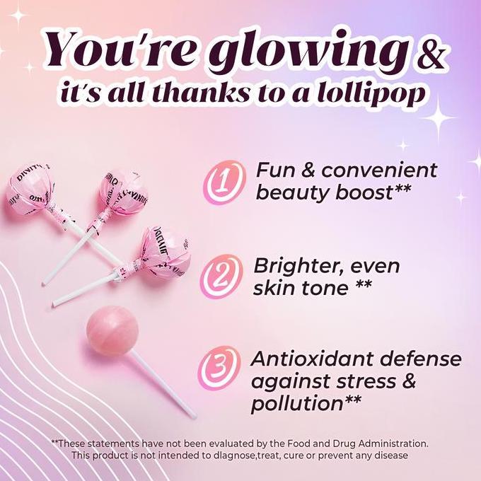 Foirfe- C+Collagen L-Glutathione Permen Lolipop With Vitamin C - 10 Batang, Rasa Stroberi, Hydrolyze