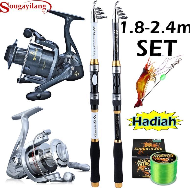 Joran Pancing Set 180-330cm Telescopic Pancingan Set Lengkap Diskon
