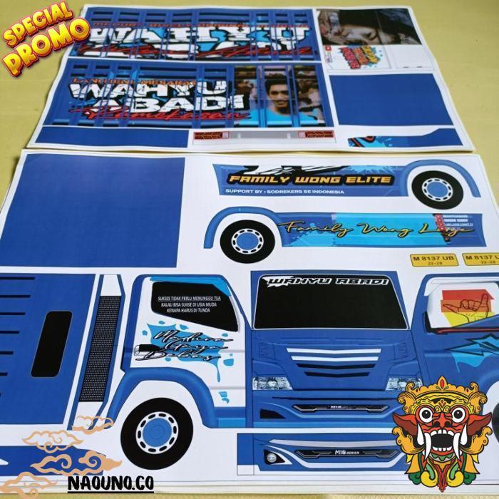 Lembaran Pola Stiker Miniatur Truk Oleng Ukuran 48Cm