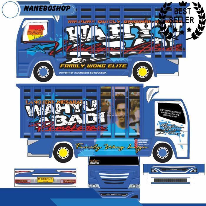 Pola Stiker Untuk Rakit Mobilan Miniatur Truk Oleng Ukuran 30Cm