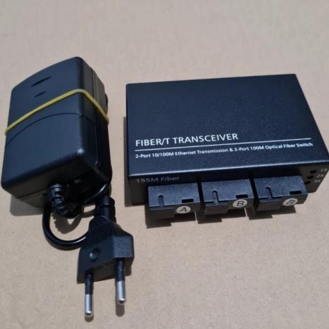 PHLOX Switch Fiber Optic 3 FO 2 RJ45 Lan /Media Converter 3 FO 2 LAN