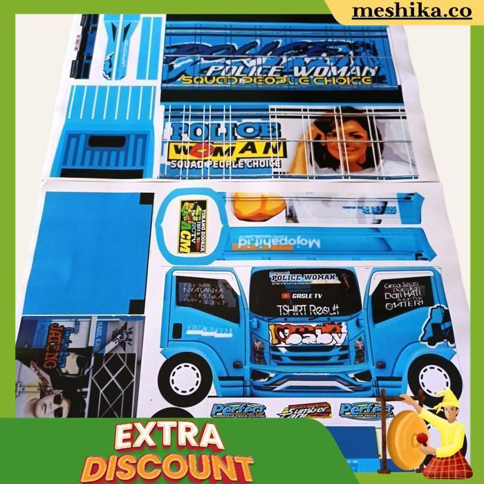 Lembaran Stiker / Papercrat Pola Miniatur Truk Oleng Ukuran Besar