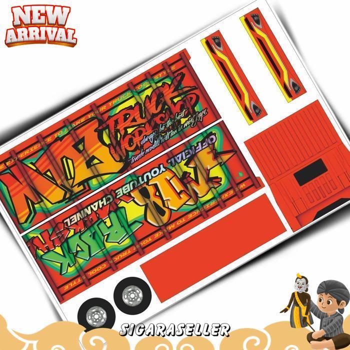 Pola Stiker Miniatur Truk Oleng Isuzu Giga Trending Topic 02 (45 Cm)