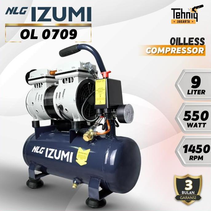 MESIN KOMPRESOR LISTRIK OILLESS IZUMI OL 0724 AIR COMPRESSOR TANPA OLI