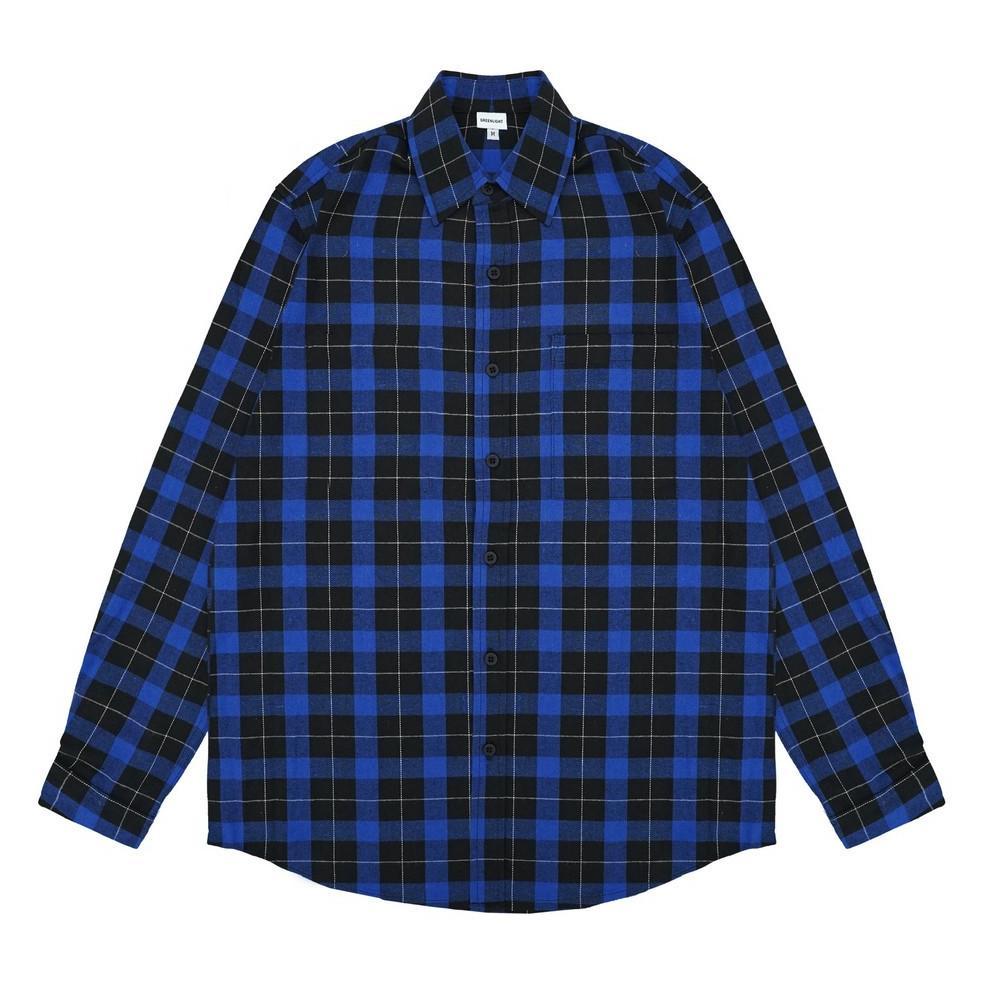 BEST SALE Greenlight Kemeja Kotak-Kotak Pria Flanel Plaid Lengan Panjang Regular Fit Carre OL-C01022