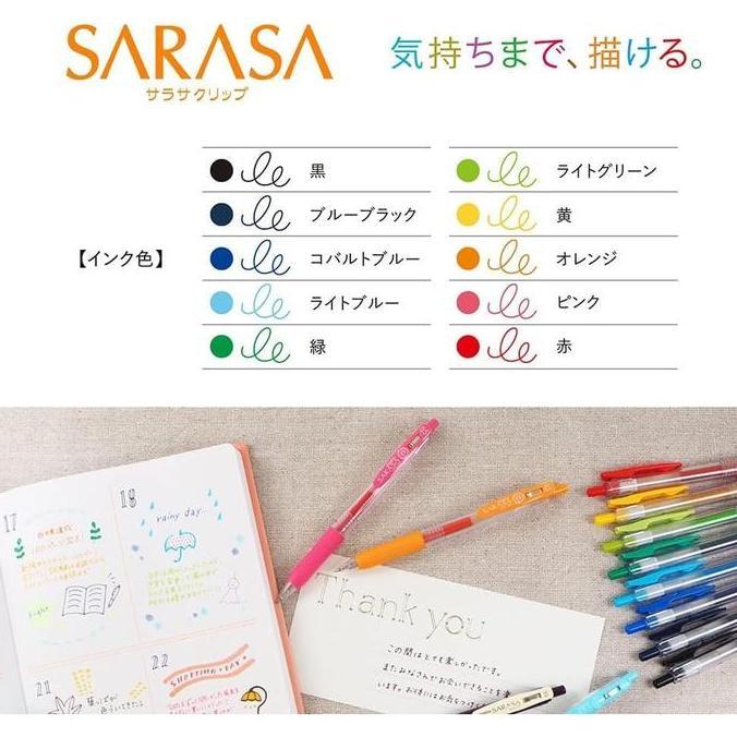 Pulpen Gel Sarasa Clip Set 10 Warna Zebra 100% Original VS
