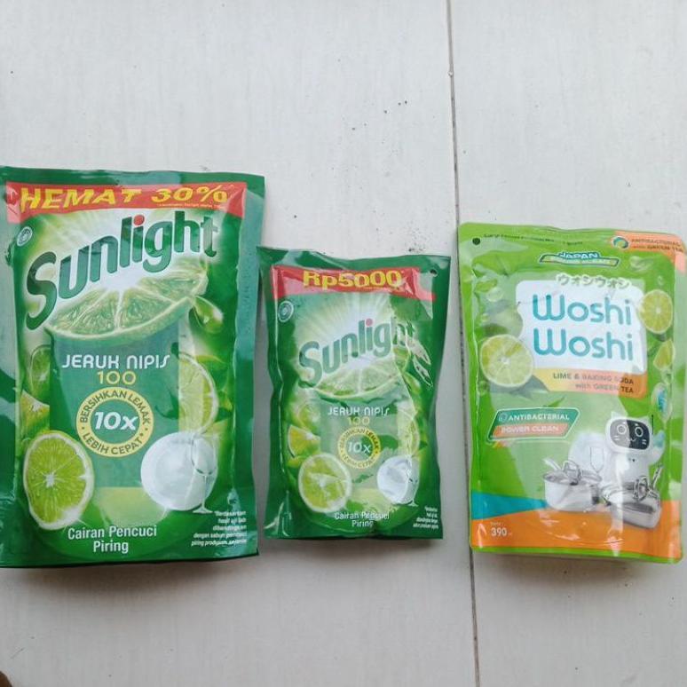 Ready stock sabun cuci piring sunlight 650 ml, 210ml, sabun cuci piring woshii woshi 390 ml murah bi