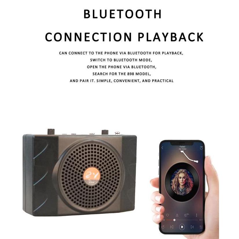 Speaker Mic Karaoke Suara Jernih Pinggang Waistband  Mini Pa Amplifier Mikrofon Bluetooth Portable P