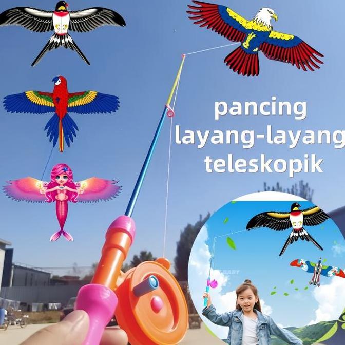 Layang-layang Berventilasi Kartu/layang-layang Anak/layang-layang Burung Beo Elang Layang-layang