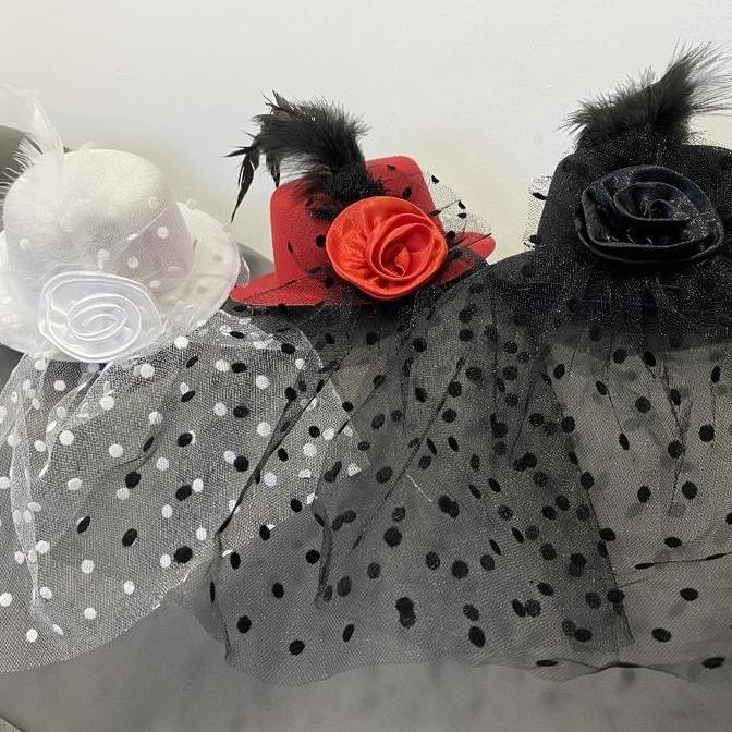 _mkmahadira - jepit topi hiasan fascinator hat wedding headpiece topi jaring fascinator hat  topi hi