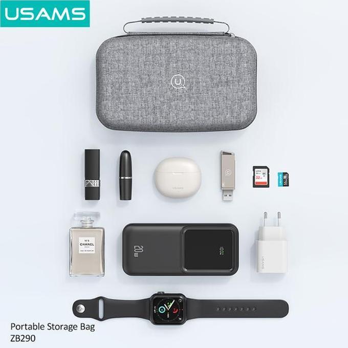 Usams Zb290 Portable Storage Bag Tas Powerbank Charger Kabel Terbaru 