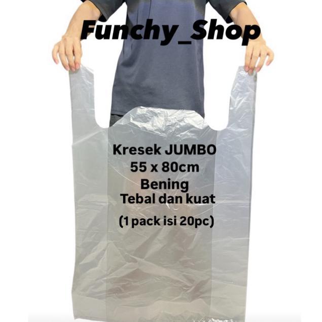 Kantong Kresek Besar Jumbo Bening 55 X 80 - Kresek Sampah Plastik Laundry Serbaguna