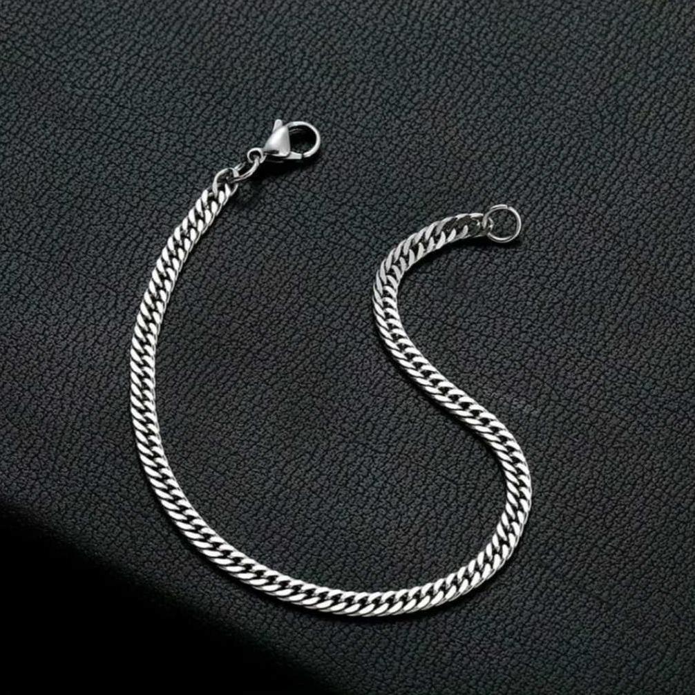 DISKON GELANG RANTAI KECIL DENGAN TEBAL 3MM DENGAN WARNA SILVER GOLD DAN HITAM ANTI KARAT DANLUNTUR 