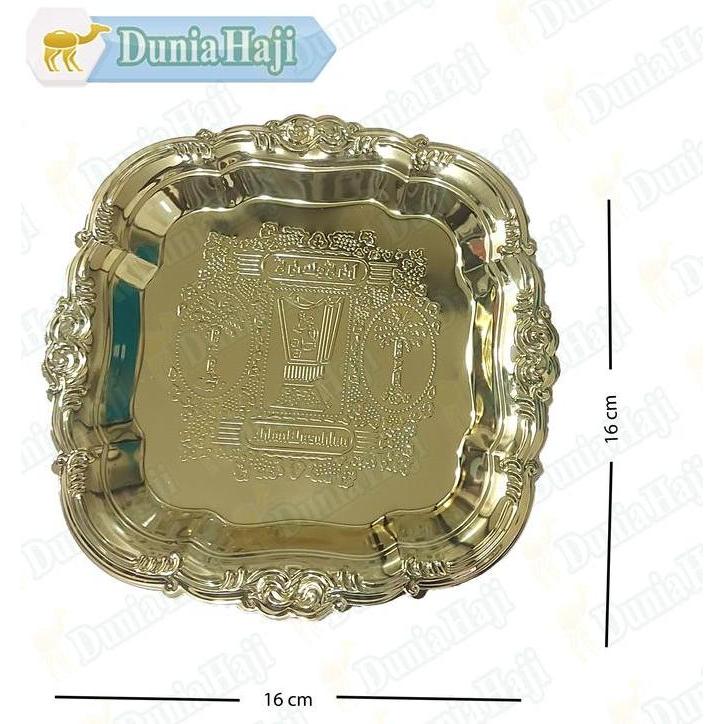 TERLARIS NAMPAN ARAB MINI KECIL MOTIF BULAT DAUN KOTAK WARNA EMAS GOLD STAINLES