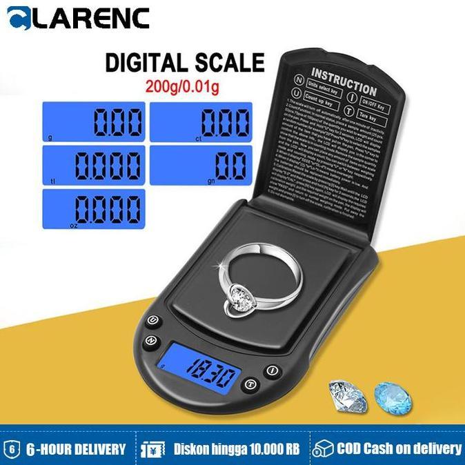 CHALK Timbangan digital mini /timbangan emas 0.01 gram /timbangan emas akurat