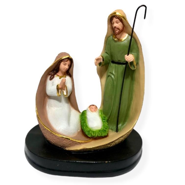 Patung Kelahiran Yesus Coklat Tongkat Patung Rohani Bayi Yesus Lahir 20cm Pajangan Patung Natal Disk
