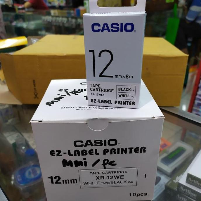 Print label casio 12 mm white/black