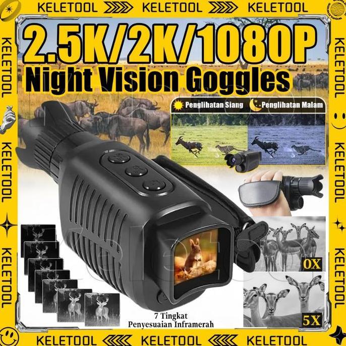 DUDLEY Infrared Night Vision Scope Kamera Berburu Malam Scope NV 5x Zoom Thermal Berburu Malam Terop