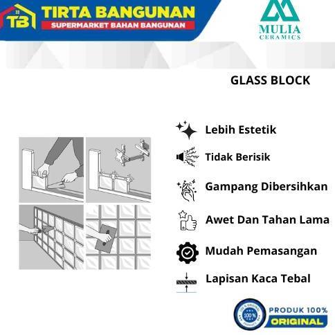 Baguss- Mulia 95000 19 X 19 X 9,5 Cm Clear Glass Block Balok Kaca Glass Box Kayu Pintu