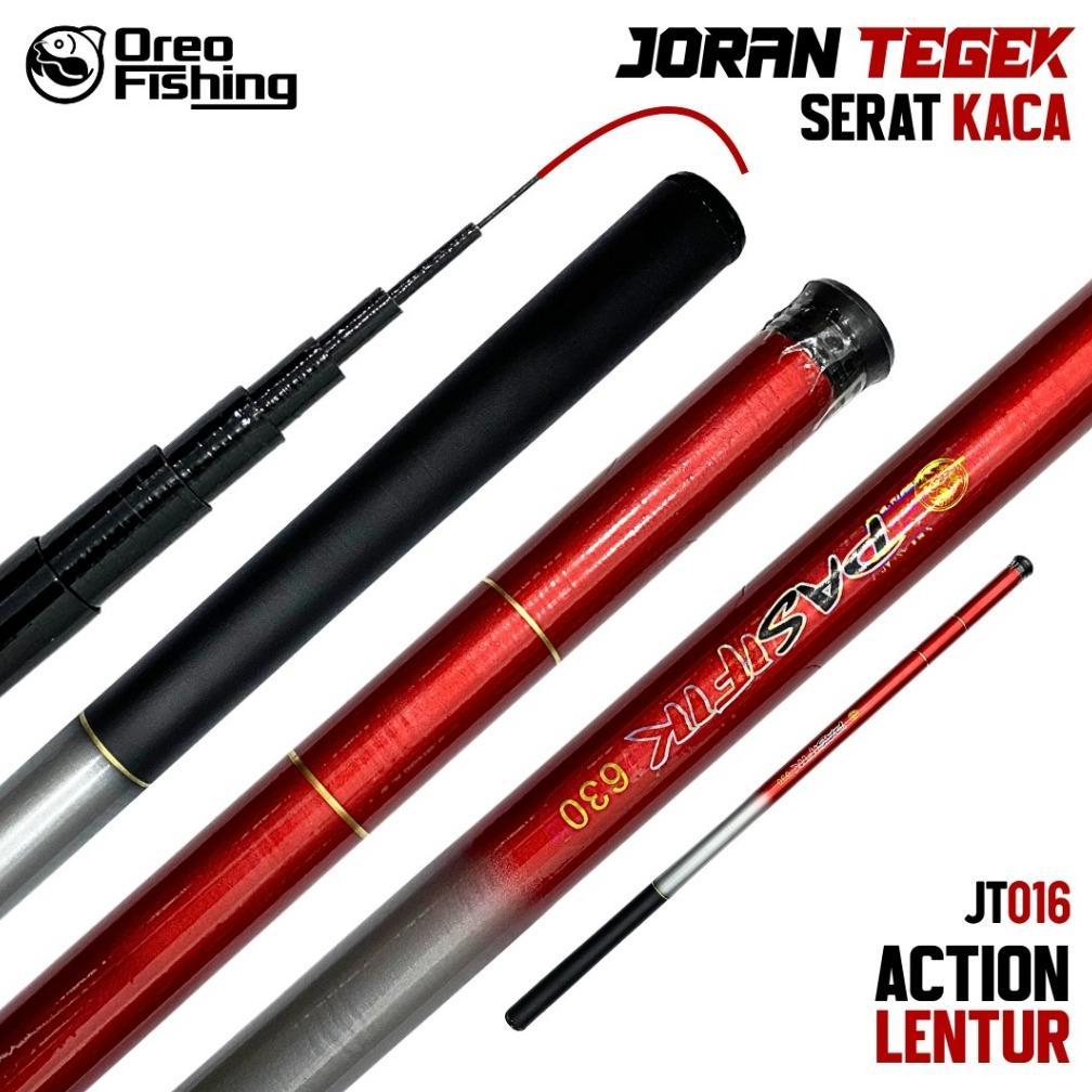 Joran Tegek Bahan Serat Kaca Action Lentur Ruas Tertutup 65cm Joran Portable Mudah di Simpan