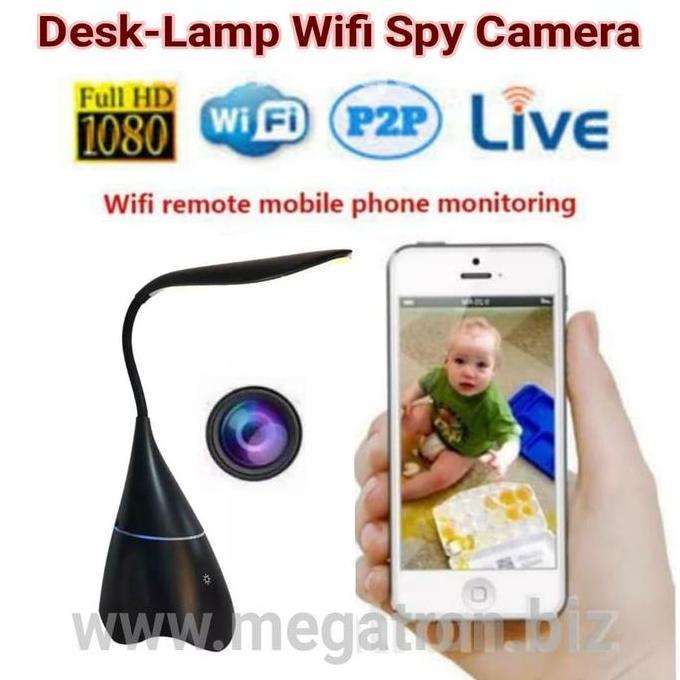 Desk-Lamp Wifi Spy Camera (Lampu Meja+Bluetooth Speaker) iOS/Android