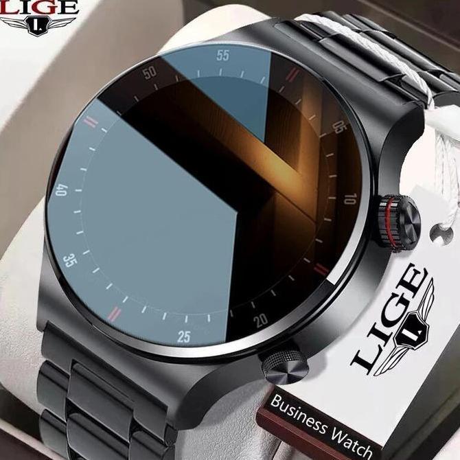 Pamilavast - LIGE Jam Tangan Pintar Pria Panggilan Bluetooth Sentuh Penuh smart watch Olahraga EKG P