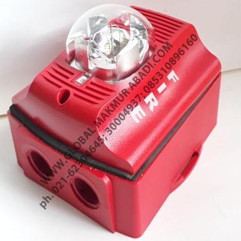 TERBARU - SYSTEM SENSOR P2RK HORN STROBE RED OUTDOOR WITH BACK BOX