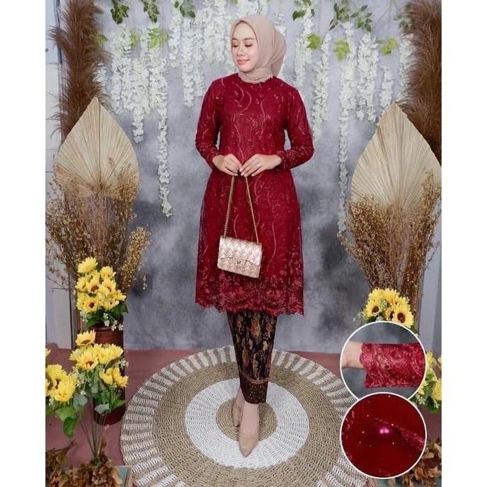 Religion- Tunik Kebaya Modern - Atasan Tunik Tille   - Kebaya Brokat - Kebaya Kondangan Mewah