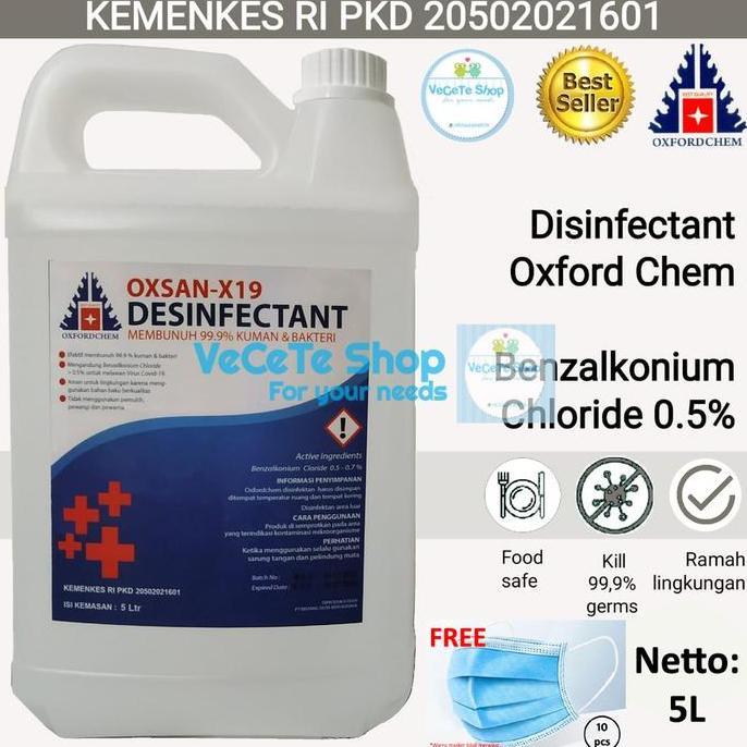 NEW DISINFEKTAN / DESINFECTANT OXSAN - X19 5 LITER ORI