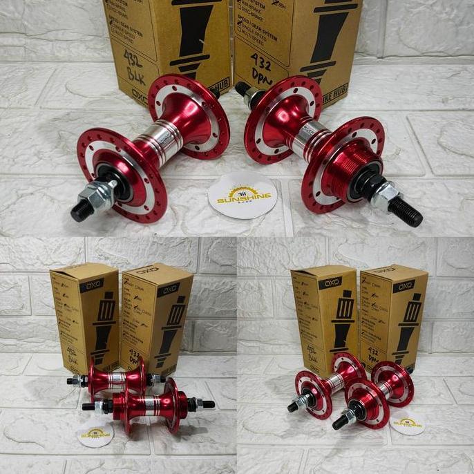 Hub Sepeda BMX 36H OXO HB432 Bearing Alloy Double Drat Untuk Gir Freewheel Single 1 Speed Jumlah Sep