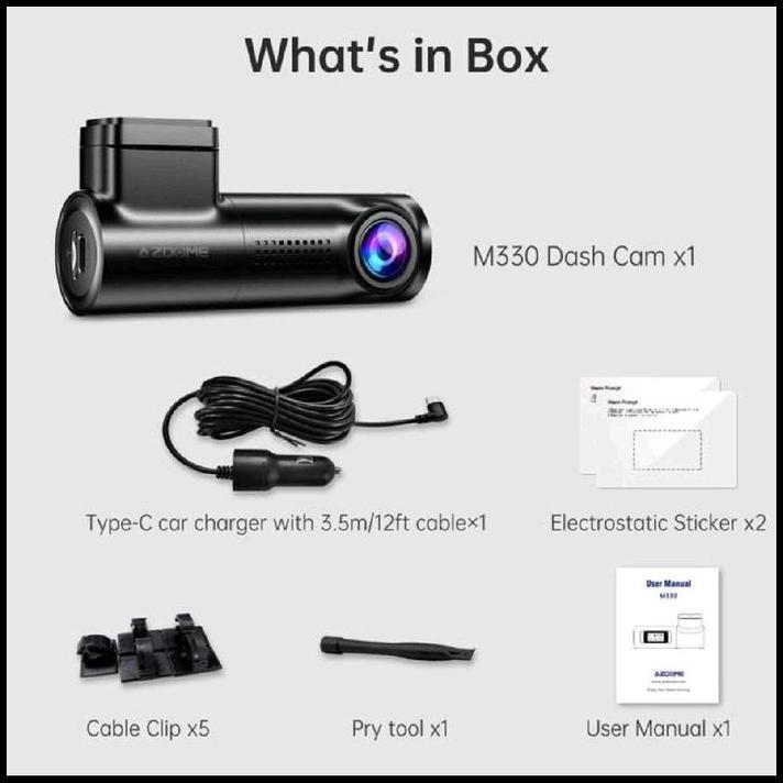 DISKON DASHCAM AZDOME M330 WIFI SUPERCAPASITOR DASHCAM CAR CAMERA , TANPA MEMORY 