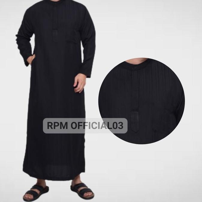 Gamis Jubah Muslim Pria Dewasa Mesir Tanpa Kerah Lengan Panjang Berkualitas Premium Original Series