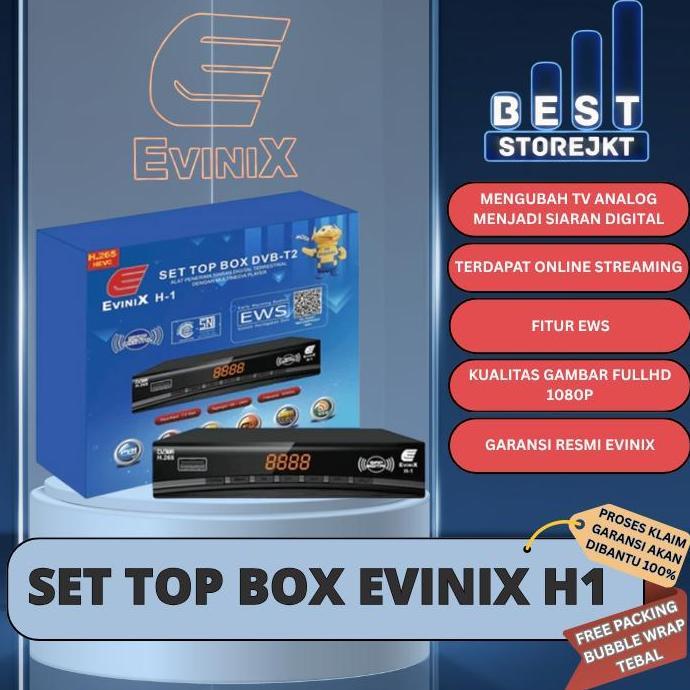 SET TOP BOX TV DIGITAL EVINIX H1 DVB T2 HD EWS / SET TOP BOX TV DIGITAL EVINIX H1 / ALAT TV DIGITAL 