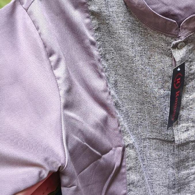 Baju Koko Lengan Pendek/Panjang Pria Dewasa/Couple Rommy - Ungu Lilac / Taro Katun Toyobo koko ayah 