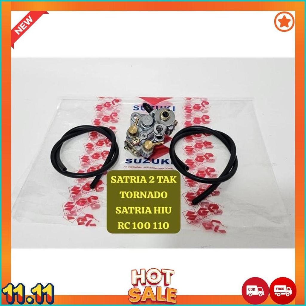 Pompa Oli Samping Satria 2 Tak 2T Tornado Satria Hiu Rc 100 110 Set Selang Oli Suzuki [S1]