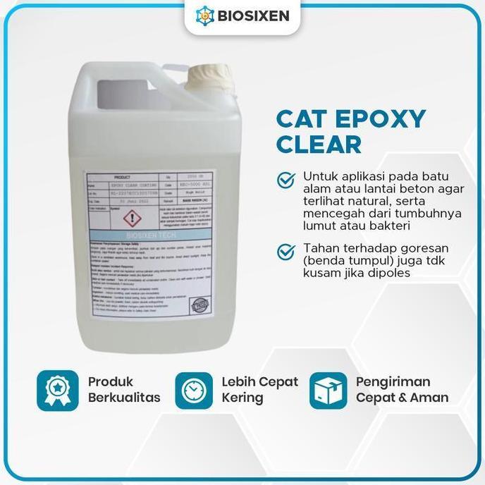 Cat Epoxy Clear Resin Epoxy Bening untuk Batu & Lantai Beton Tanpa Solvent - Tahan Goresan & Natural