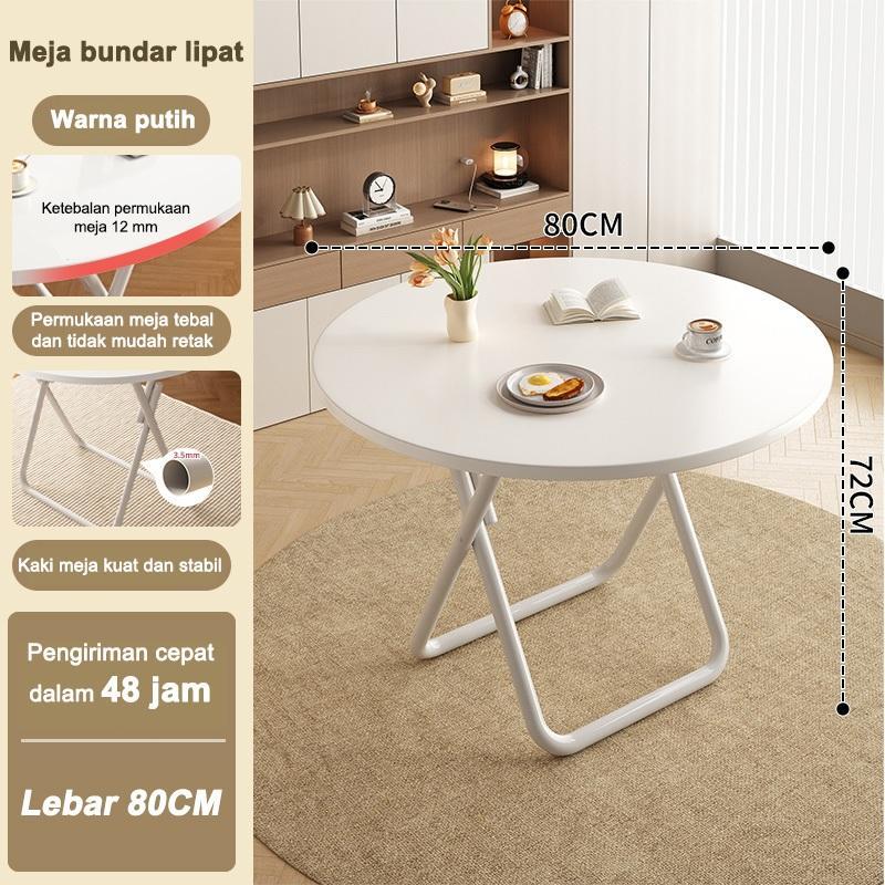 Meja Lipat / Meja Makan Rumahan / Set Meja Kursi Makan Ringkas Untuk Ruang Kecil Atau Rumah Sewa / M