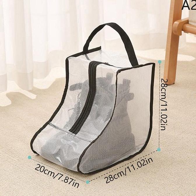 Tas Penyimpanan Boot/Tas Penyimpanan Sepatu/ Transparan Jaring Travel Portabel Sepatu/Tas Resleting 