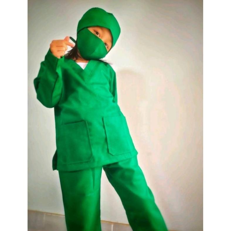 Best Seller Baju Profesi Dokter Anak Tangan Panjang - Baju Dokter Kecil - Kostum Profesi Anak Tk / S