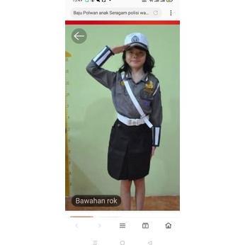 Diskon Baju Polisi Anak Perempuan//Baju Seragam Polwan Anak Setelan Rok Dan Celana/Kostum Karnaval/B