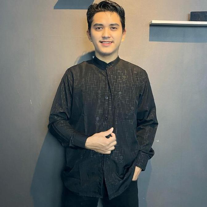 HM - Koko Azri Motif Kurma Baju Kemeja Koko Pria Terbaru Mewah Elegan KEMKO SULTAN Motif Diamond Bis