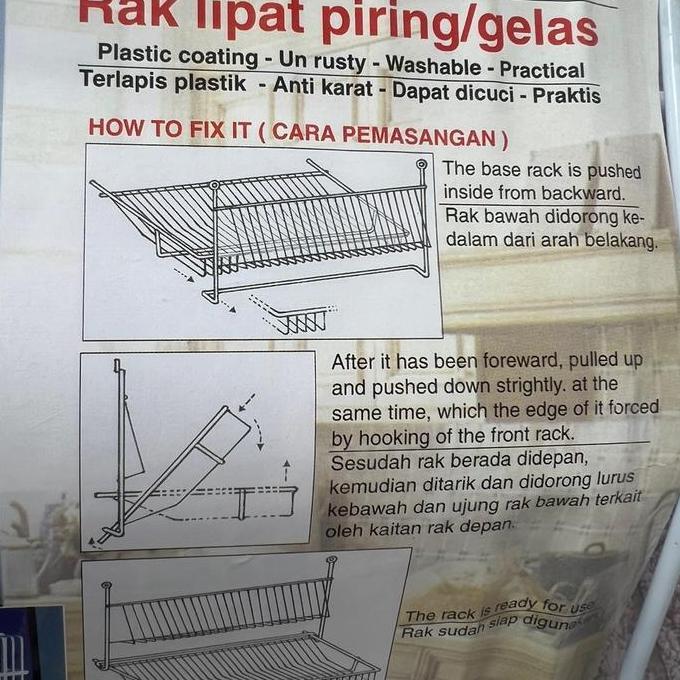 Rak Piring Gelas Gantung Dinding / Rak Piring Lipat / Rak Piring Wastafel / Rak Gantung Rak Piring R