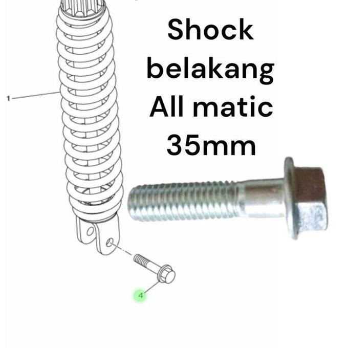 baut shock belakang mio sporty mio smile soul Fino Karbu ori silver