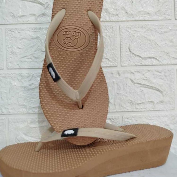 PRODUK TERBARU Sandal Jepit Wedges Wanita Filpper Hak 3cm Full Color