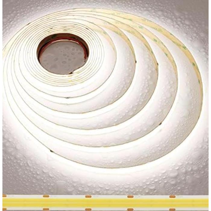 Cob Led Strip Dim 5000K Putih 24V 5M Cri90 Premium Dotless Ip20  14W/M