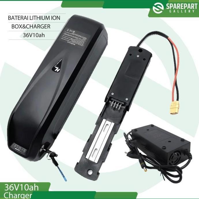NEW Aki Baterai Lithium Ion 36v10Ah dan charger sepeda listrik - 36V10AH