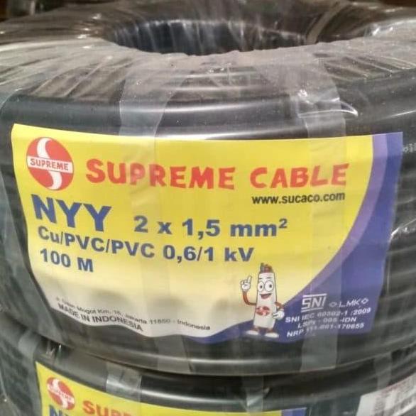 Diskon NYY 2x1,5 mm Supreme (hitam kawat) NYY 2 x 1,5 mm Supreme ( meteran ) jualkabeldan844 Murah