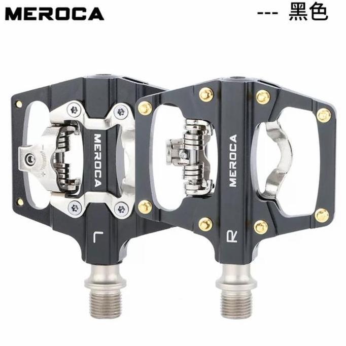 Ready Pedal Dual Sided Cleat & Flat Meroca Pedal Sepeda Hitam