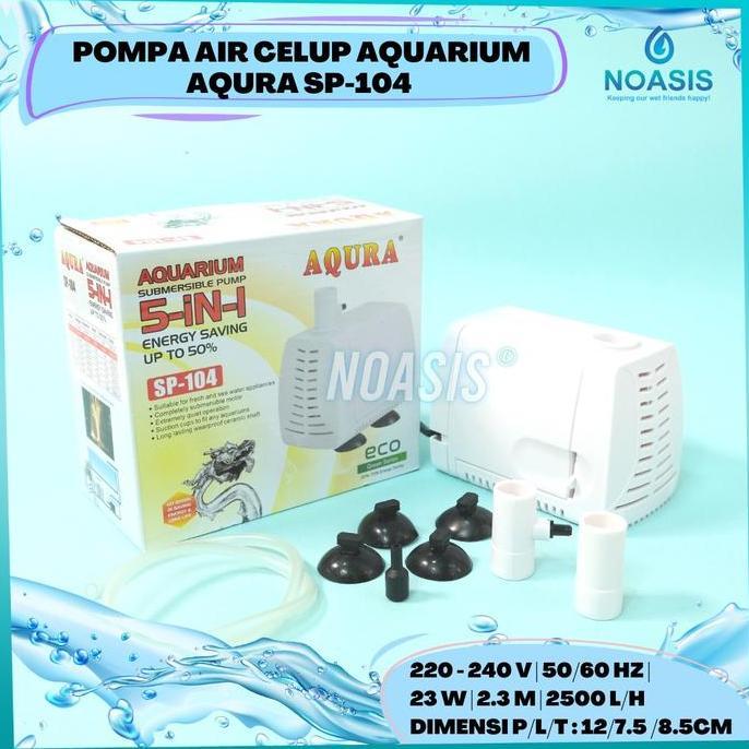 TERLARIS AQURA POMPA AIR CELUP AQUARIUM AQURA SP 104 SP - 104 23 W 2 LITTER
